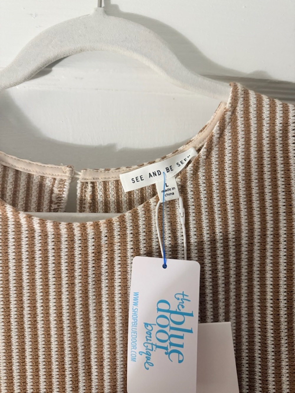 Julia Striped Maxi, Khaki/Cream - Picture 6 of 7